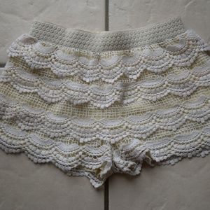 Target Cream Lace Ruffle Shorts